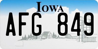 IA license plate AFG849