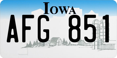 IA license plate AFG851