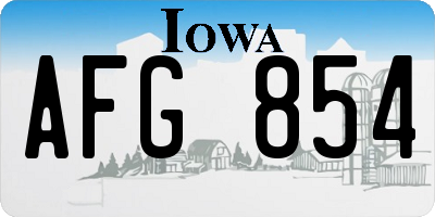 IA license plate AFG854