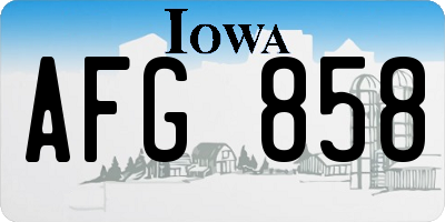 IA license plate AFG858