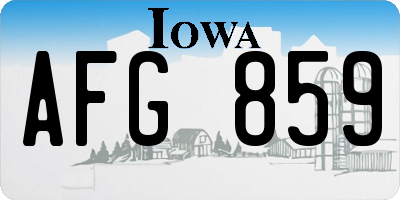 IA license plate AFG859