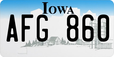 IA license plate AFG860