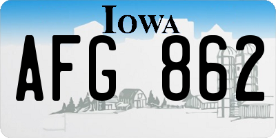 IA license plate AFG862