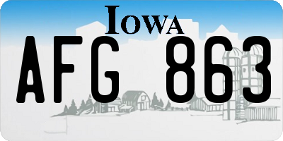 IA license plate AFG863