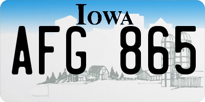 IA license plate AFG865