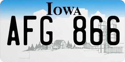 IA license plate AFG866