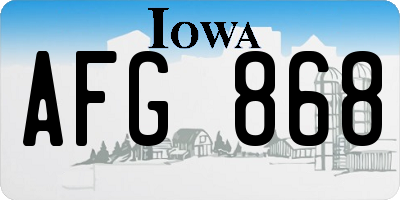 IA license plate AFG868