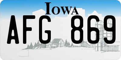 IA license plate AFG869