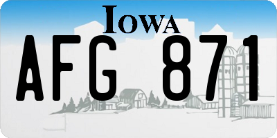 IA license plate AFG871
