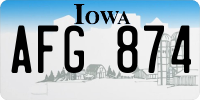 IA license plate AFG874