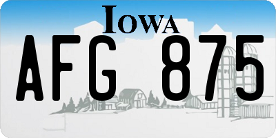 IA license plate AFG875