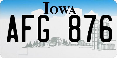 IA license plate AFG876