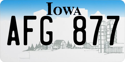 IA license plate AFG877