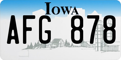 IA license plate AFG878