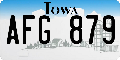 IA license plate AFG879