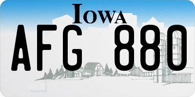 IA license plate AFG880
