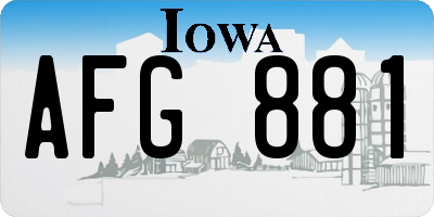 IA license plate AFG881