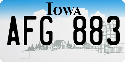 IA license plate AFG883
