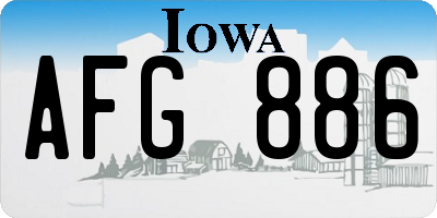 IA license plate AFG886