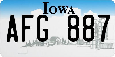 IA license plate AFG887
