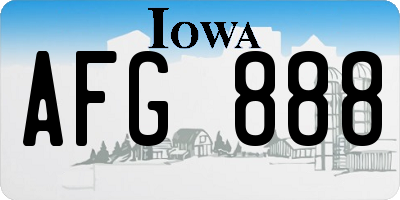 IA license plate AFG888