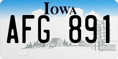 IA license plate AFG891