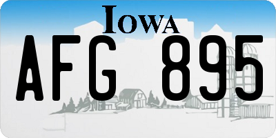 IA license plate AFG895