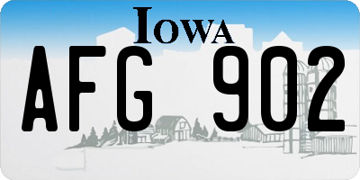 IA license plate AFG902