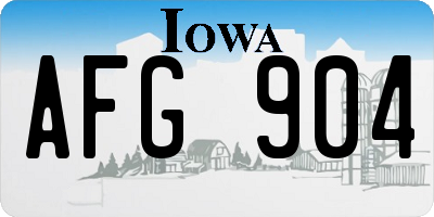 IA license plate AFG904