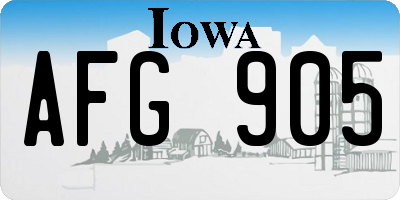 IA license plate AFG905