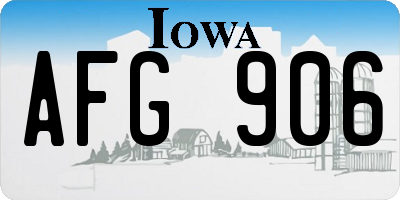 IA license plate AFG906