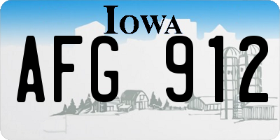 IA license plate AFG912
