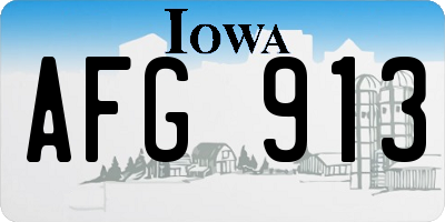 IA license plate AFG913