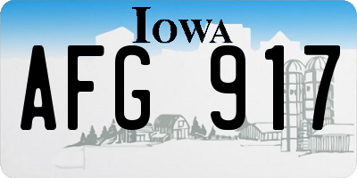 IA license plate AFG917