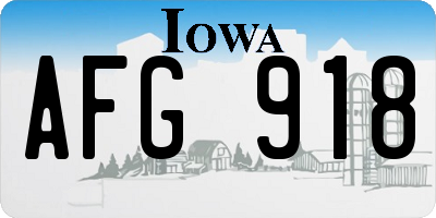 IA license plate AFG918