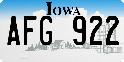 IA license plate AFG922
