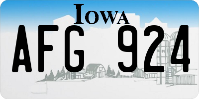 IA license plate AFG924