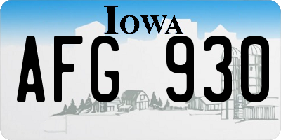 IA license plate AFG930
