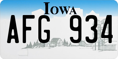 IA license plate AFG934