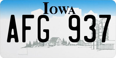 IA license plate AFG937
