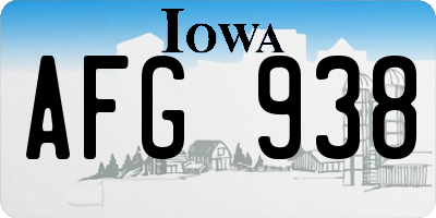 IA license plate AFG938
