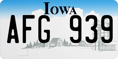 IA license plate AFG939