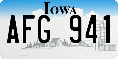 IA license plate AFG941
