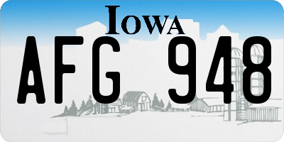 IA license plate AFG948