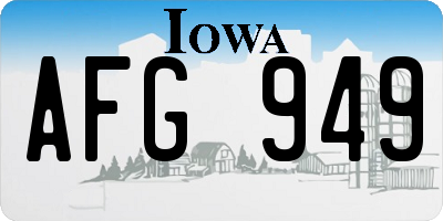 IA license plate AFG949