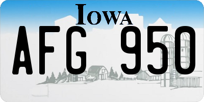 IA license plate AFG950