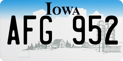 IA license plate AFG952