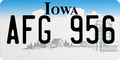 IA license plate AFG956