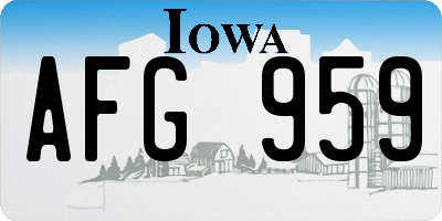 IA license plate AFG959