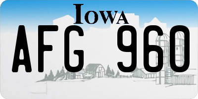 IA license plate AFG960